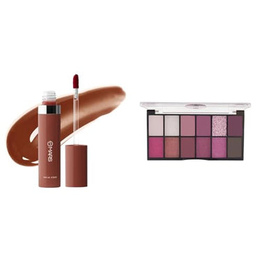 MARS Drip Lip Mist for Women (4.5 ml) (06-Cocoa Drip) 12 Shades Dance of Joy Eyeshadow Palette | Highly Pigmented and Blendable | Multicolor | Matte and Shimmer Finish (13.2g) (01-Multicolor)